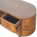 Chestnut 4-Drawers Rounded TV Stand Artisan