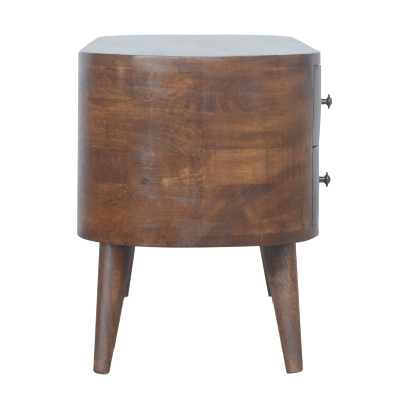 Chestnut 4-Drawers Rounded TV Stand Artisan