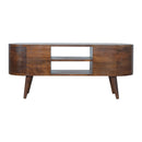 Chestnut 4-Drawers Rounded TV Stand Artisan