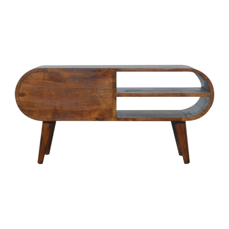 Chestnut Circular Media Unit Artisan