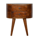 Chestnut Rounded nightstand Table Artisan