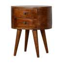 Chestnut Rounded nightstand Table Artisan