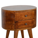 Chestnut Rounded nightstand Table Artisan