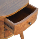 Chestnut Rounded nightstand Table Artisan