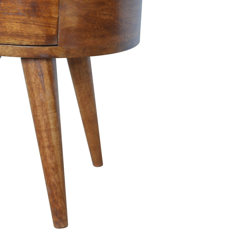 Chestnut Rounded nightstand Table Artisan