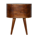 Chestnut Rounded nightstand Table Artisan