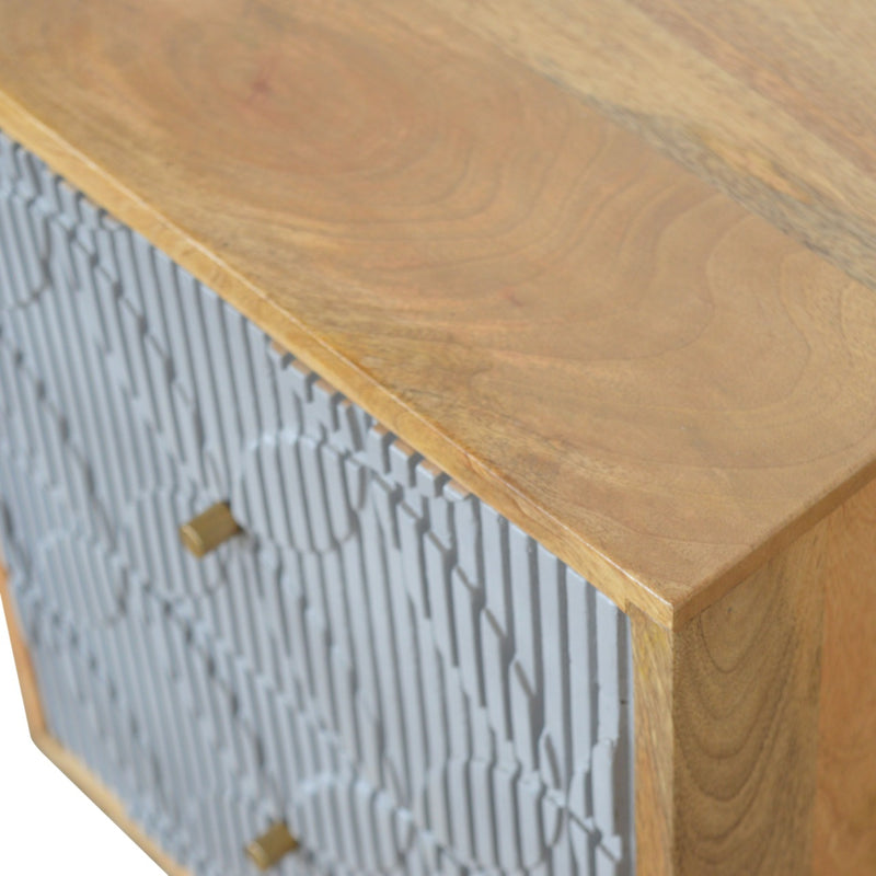 Geometric Carved Nightstand