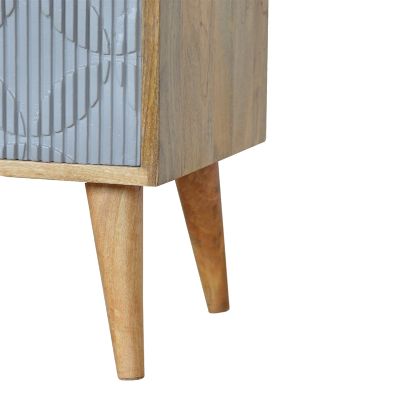 Geometric Carved Nightstand