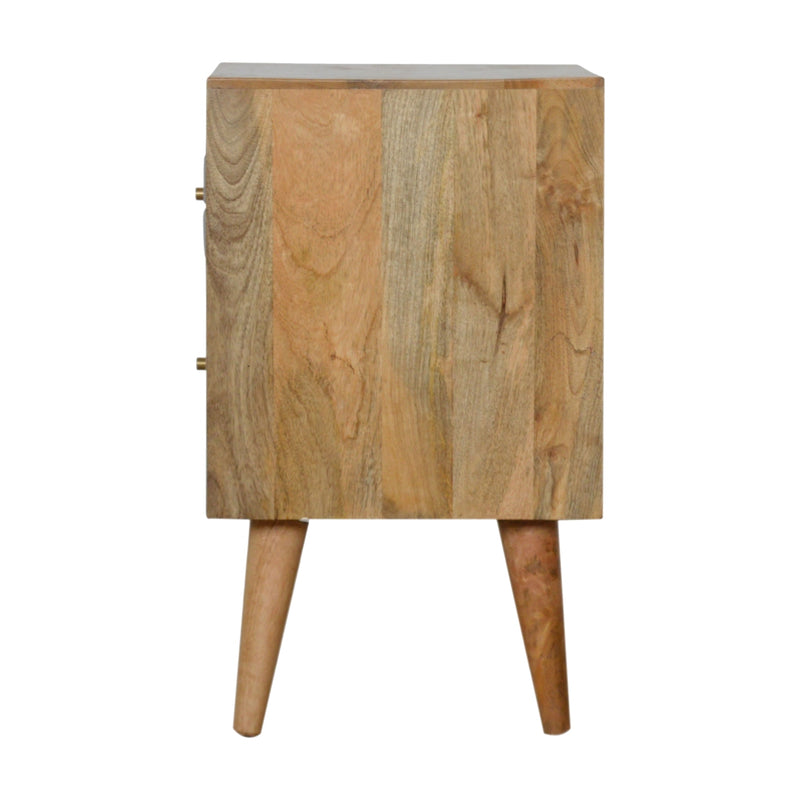 Geometric Carved Nightstand