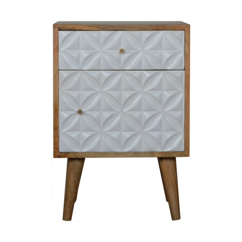 Daisy Carved 1 Door Nightstand