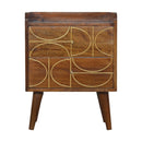 Chestnut Inlay Abstract Nightstand