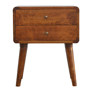 Curved Chestnut nightstand Artisan