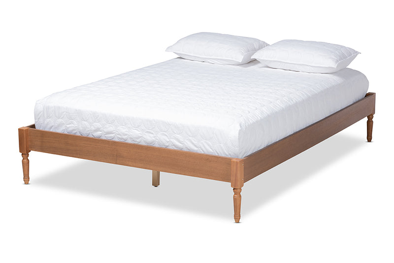 Natalie Ash Walnut Wood Platform Bed (Queen) iHome Studio