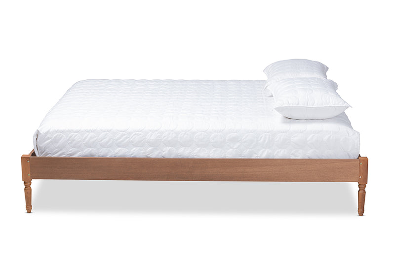 Natalie Ash Walnut Wood Platform Bed (Queen) iHome Studio