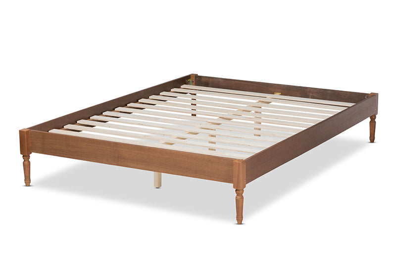 Natalie Ash Walnut Wood Platform Bed (Queen) iHome Studio