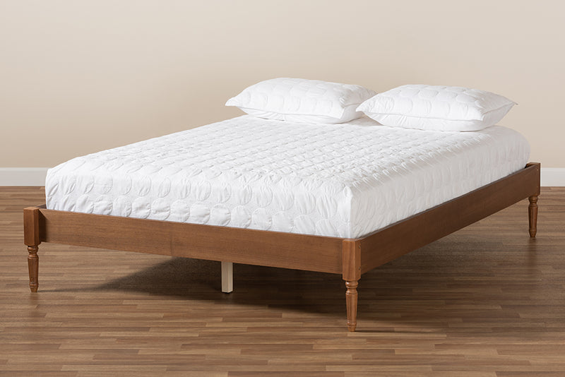 Natalie Ash Walnut Wood Platform Bed (Queen) iHome Studio