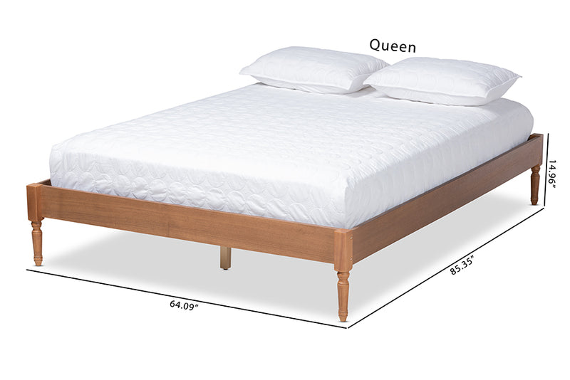 Natalie Ash Walnut Wood Platform Bed (Queen) iHome Studio