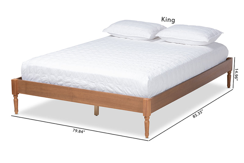 Natalie Ash Walnut Wood Platform Bed (Queen) iHome Studio