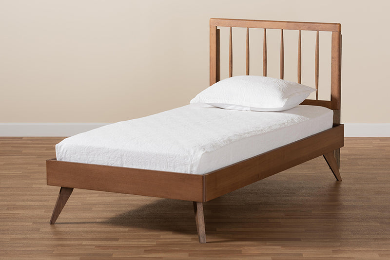 Velencia Ash Walnut Finished Wood Platform Bed (Twin) iHome Studio