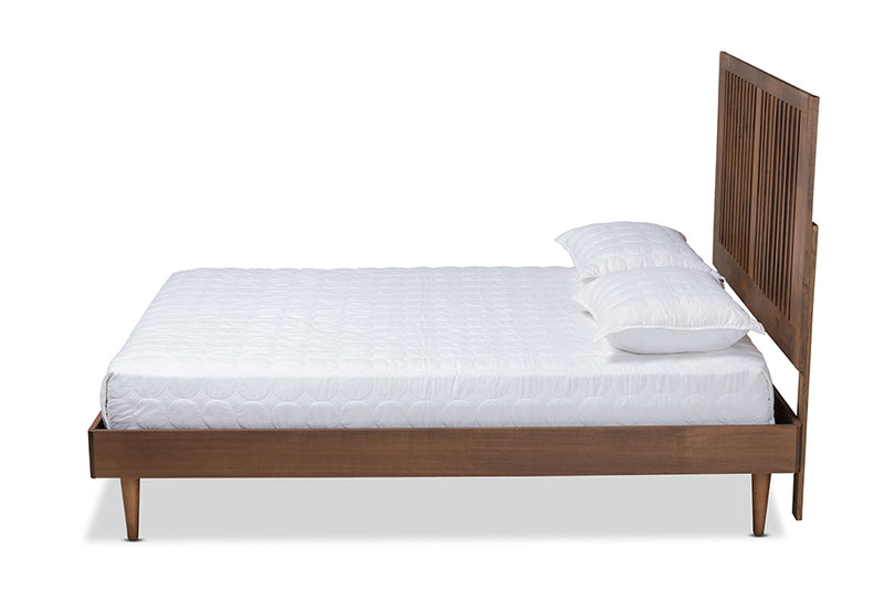 Derby Ash Walnut Finished Wood Platform Bed (King) iHome Studio