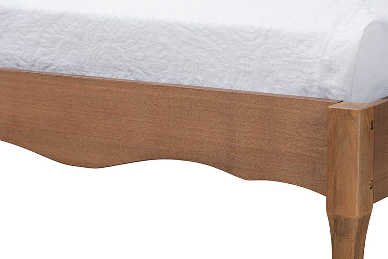 Newport Vintage French Inspired Ash Walnut Finished Wood Platform Bed Frame (Twin) iHome Studio