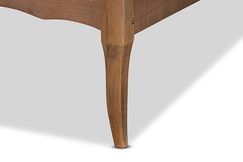 Newport Vintage French Inspired Ash Walnut Finished Wood Platform Bed Frame (Twin) iHome Studio