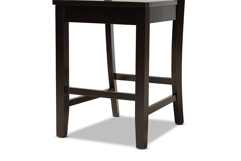 Isabelle 2pcs Dark Brown Finished Wood Counter Stool iHome Studio