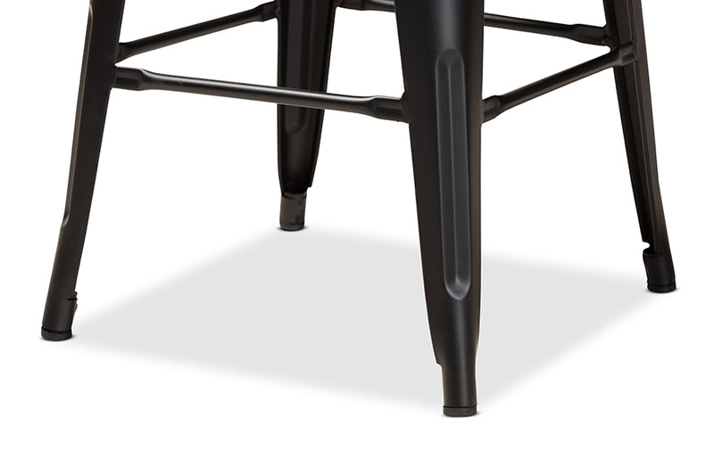 Miles 4pcs Black Finished Metal Stackable Counter Stool iHome Studio