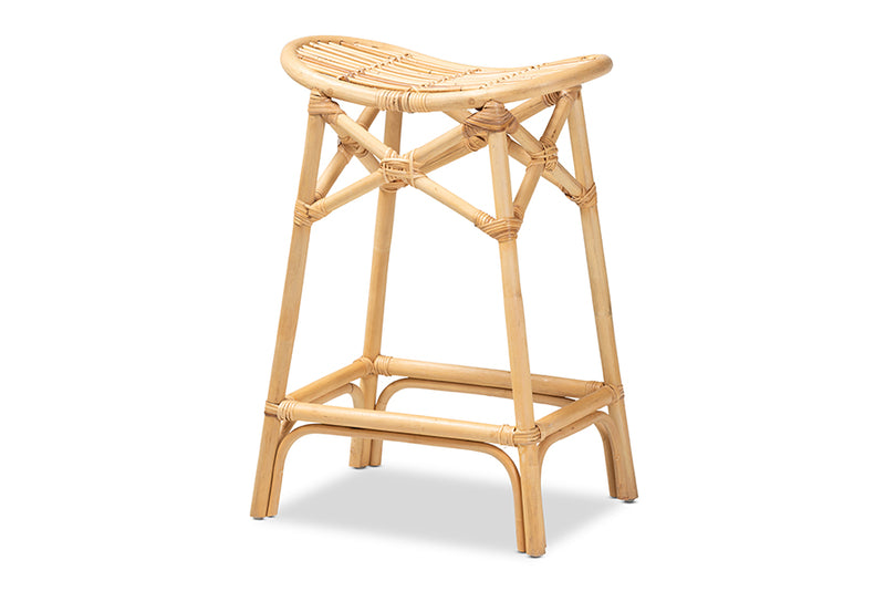 Cyntia Natural Brown Rattan Counter Stool iHome Studio