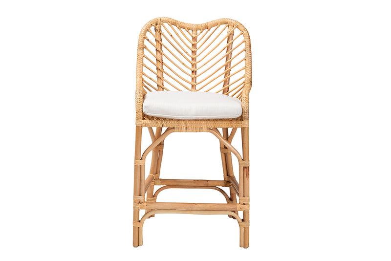 Penelope Natural Brown Rattan Counter Stool iHome Studio