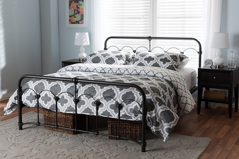 Celeste Black Finished Metal Platform Bed (Queen) iHome Studio