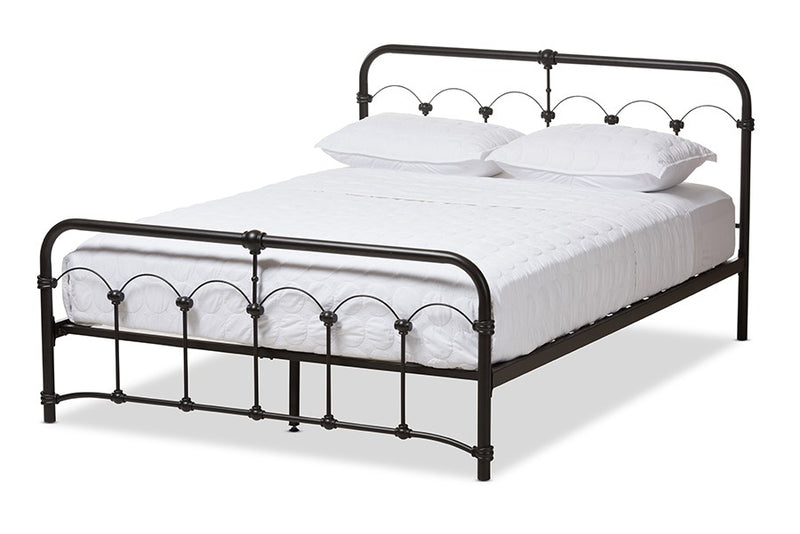 Celeste Black Finished Metal Platform Bed (Queen) iHome Studio