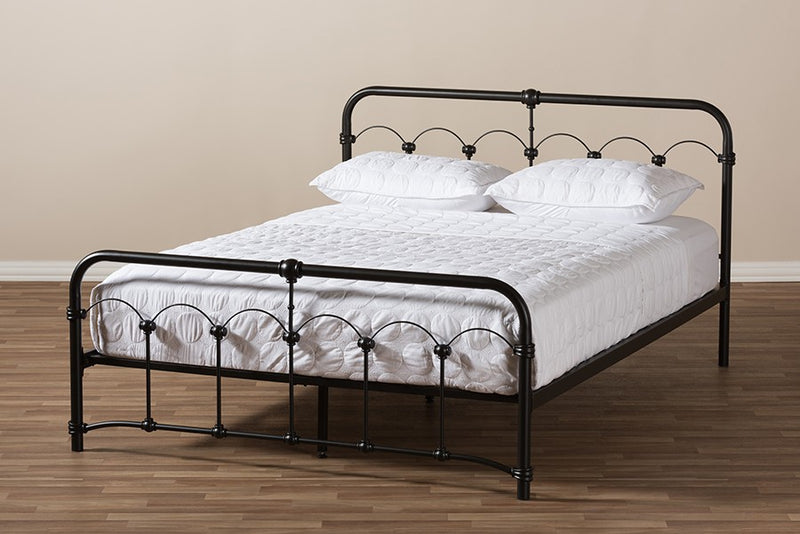 Celeste Black Finished Metal Platform Bed (Queen) iHome Studio