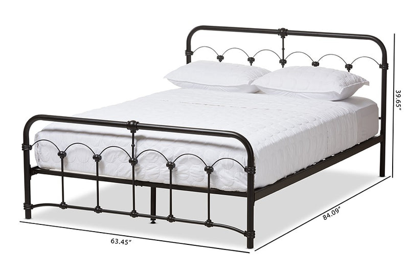 Celeste Black Finished Metal Platform Bed (Queen) iHome Studio