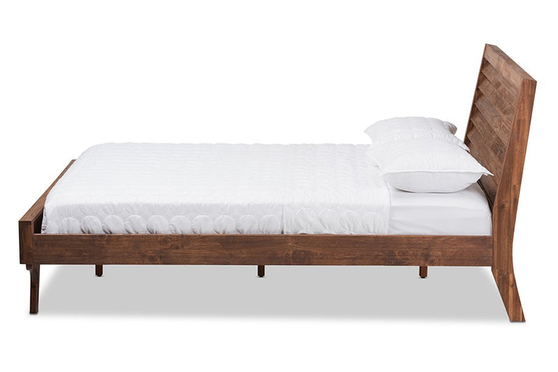 Sierra Two-Tone Distressed Brown Wood Platform Bed (Queen) iHome Studio