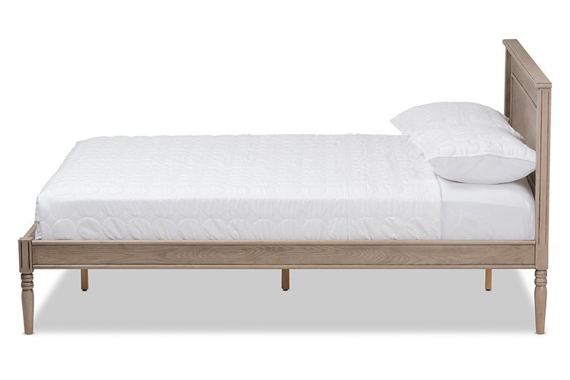 Axton Weathered Grey Finished Wood Platform Bed (Full) iHome Studio