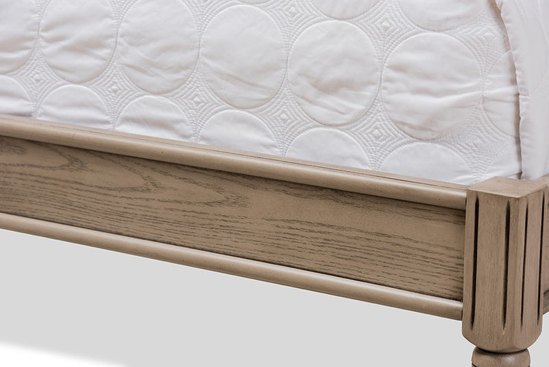Axton Weathered Grey Finished Wood Platform Bed (Queen) iHome Studio
