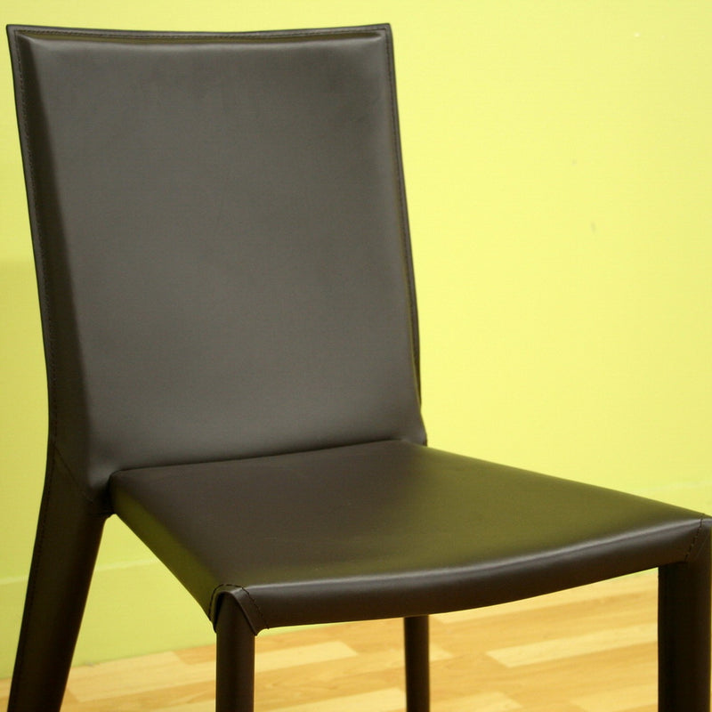 Semele Dark Brown Leather Dining Chair - 2pcs iHome Studio