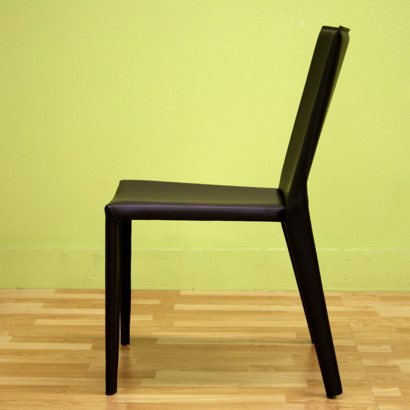 Semele Dark Brown Leather Dining Chair - 2pcs iHome Studio