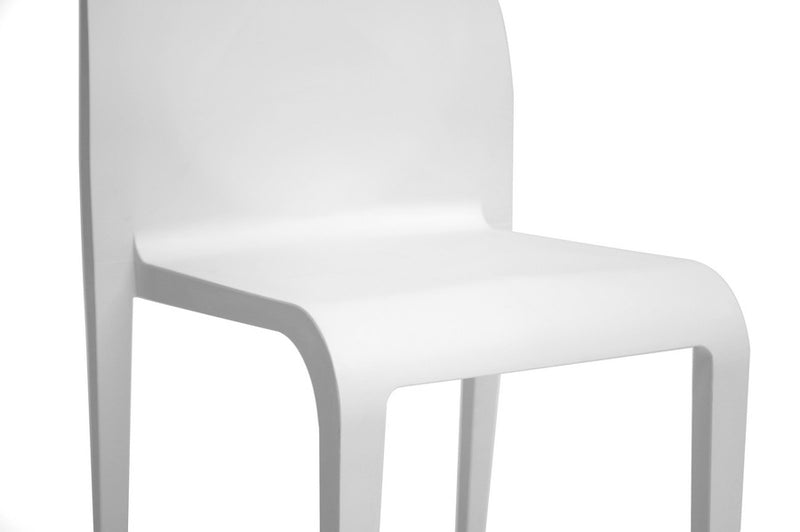 Blanche White Molded Plastic Modern Dining Chair - 2pcs iHome Studio