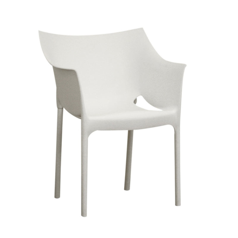 Astoria White Molded Plastic Arm Chair - 2pcs iHome Studio