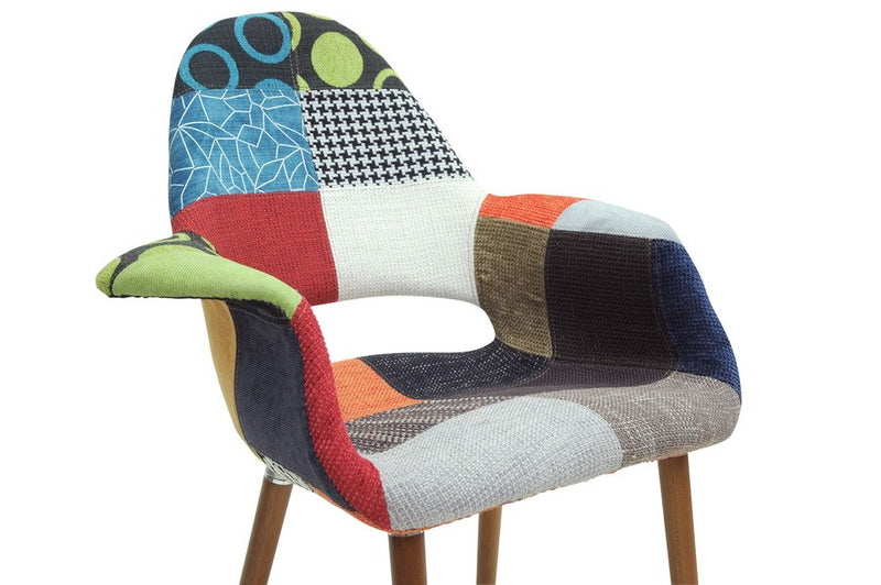 Forza Patchwork Mid-Century Style Accent Chair - 2pcs iHome Studio