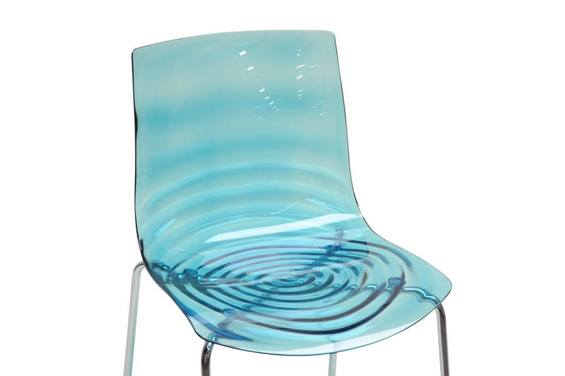 Marisse Blue Plastic Modern Dining Chair - 2pcs iHome Studio