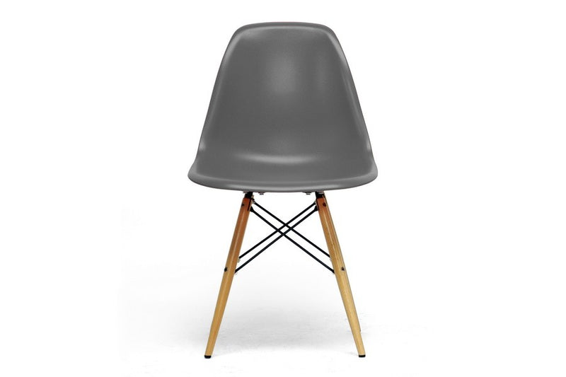 Azzo Grey Plastic Mid-Century Shell Chair - 2pcs iHome Studio