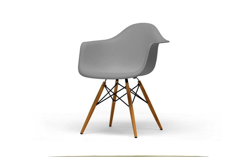 Pascal Grey Plastic Mid-Century Shell Chair - 2pcs iHome Studio