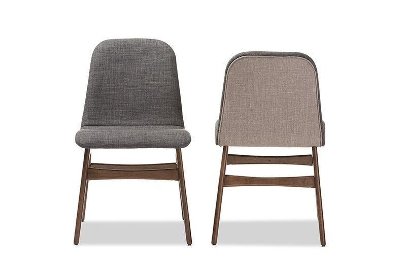 Embrace Scandinavian Dark Grey Fabric Upholstered Dining Chair - 2pcs iHome Studio
