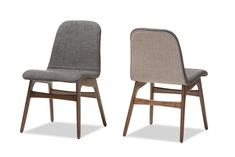 Embrace Scandinavian Dark Grey Fabric Upholstered Dining Chair - 2pcs iHome Studio