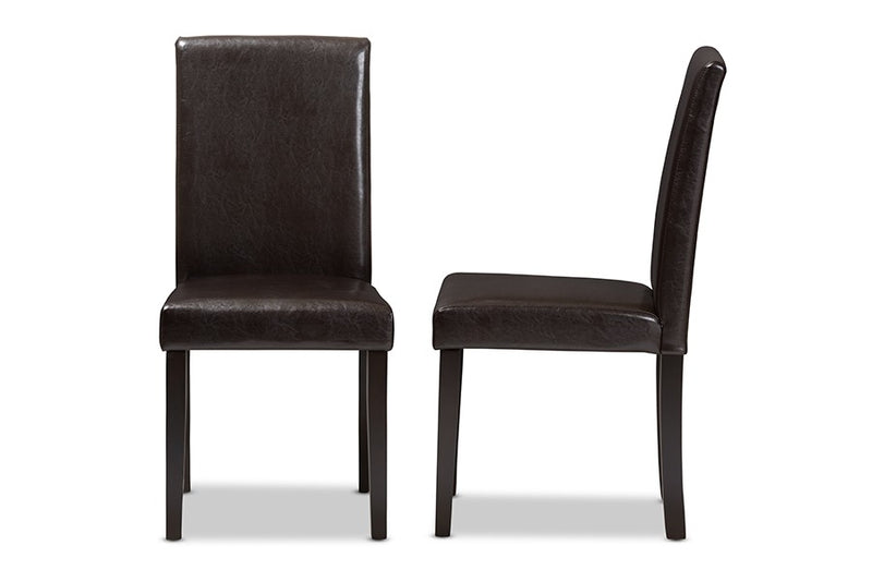 Mia Dark Brown Faux Leather Upholstered Dining Chair - 2pcs iHome Studio