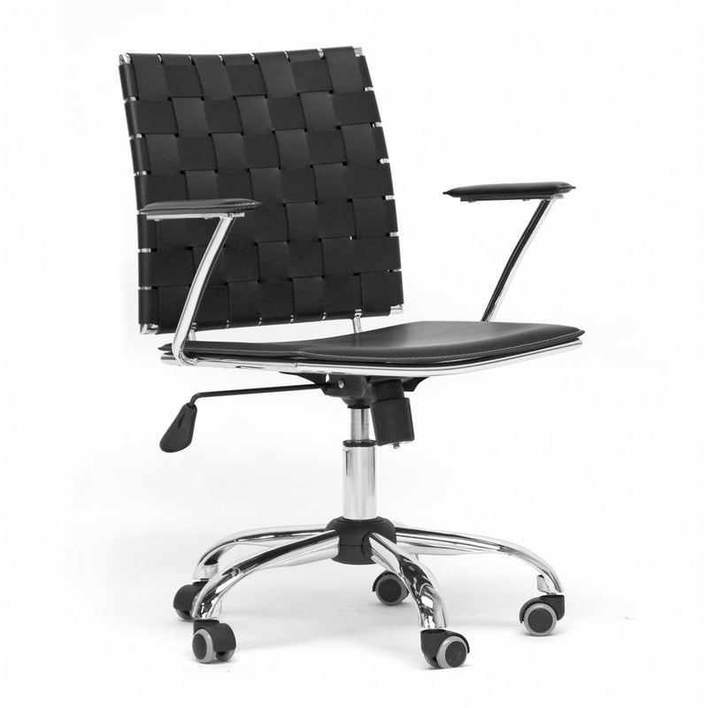 Home Office Vittoria Black Leather Modern Office Chair iHome Studio