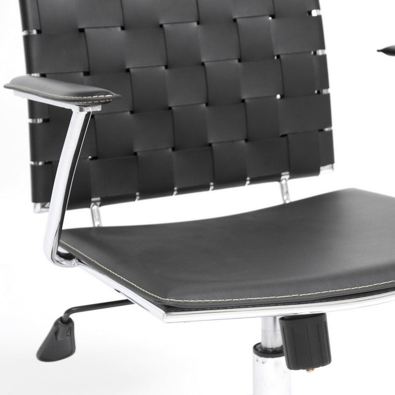 Home Office Vittoria Black Leather Modern Office Chair iHome Studio